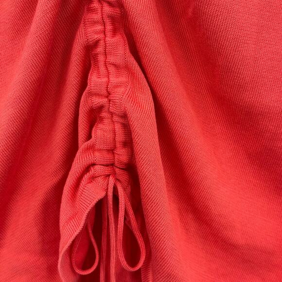 The Look Randolph Duke Ruched Drawstring Short Sleeve Sweater Coral Womens XS - Picture 5 of 8
